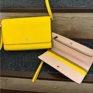 *Sold* Burch Yellow Crossbody Bag and Wallet Set